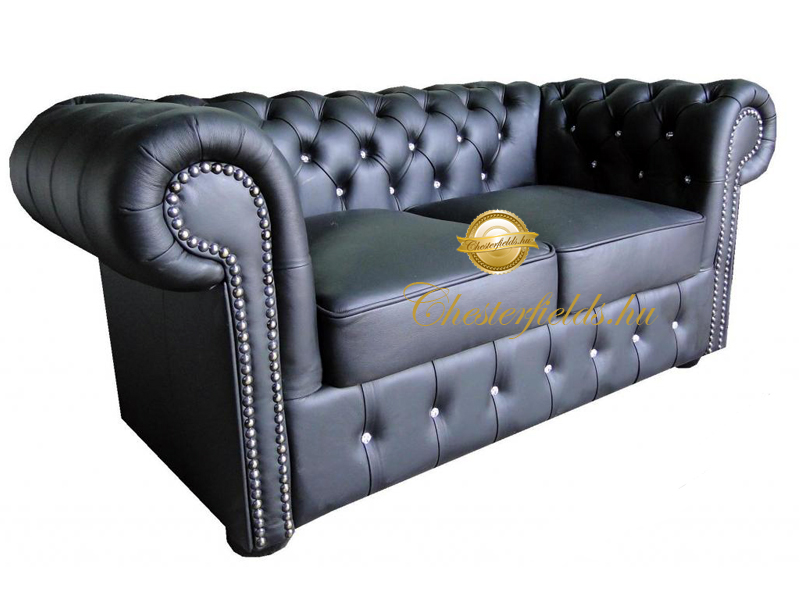 Chesterfield Classic Black double seater with SWAROVSKI